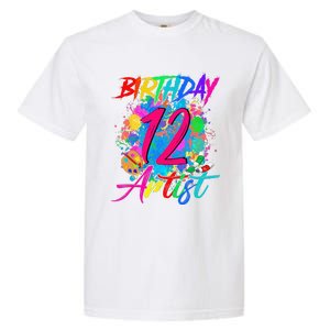 12 Years Old 12th Birthday Art Painting Bday Party Artist Garment-Dyed Heavyweight T-Shirt