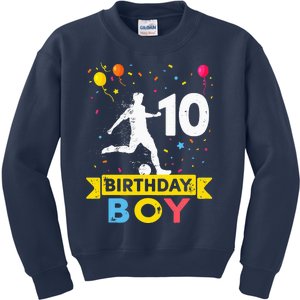 10 Year Old Birthday Soccer 10th Birthday Kids Sweatshirt