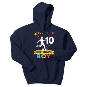 10 Year Old Birthday Soccer 10th Birthday Kids Hoodie