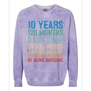 10 Year Old Gift Decorations 10th Bday Awesome 2013 Birthday Colorblast Crewneck Sweatshirt