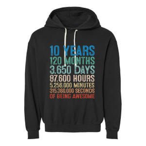 10 Year Old Gift Decorations 10th Bday Awesome 2013 Birthday Garment-Dyed Fleece Hoodie