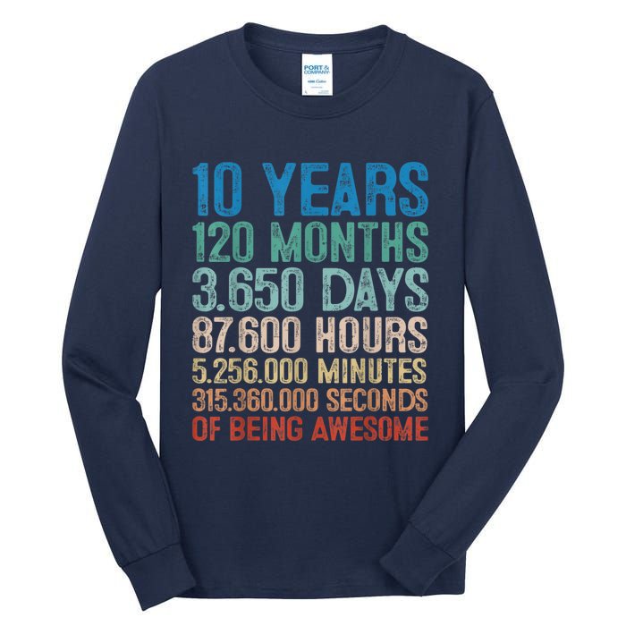 10 Year Old Gift Decorations 10th Bday Awesome 2013 Birthday Tall Long Sleeve T-Shirt