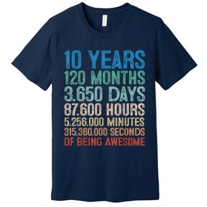 10 Year Old Gift Decorations 10th Bday Awesome 2013 Birthday Premium T-Shirt