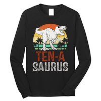 10 Years Old Dinosaur Trex Awesome Since 2013 Birthday Long Sleeve Shirt