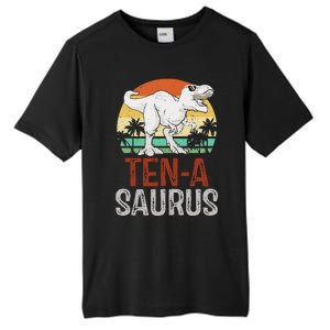 10 Years Old Dinosaur Trex Awesome Since 2013 Birthday Tall Fusion ChromaSoft Performance T-Shirt