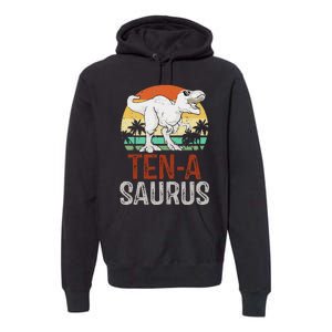 10 Years Old Dinosaur Trex Awesome Since 2013 Birthday Premium Hoodie