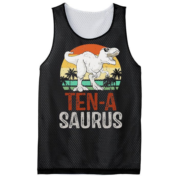 10 Years Old Dinosaur Trex Awesome Since 2013 Birthday Mesh Reversible Basketball Jersey Tank