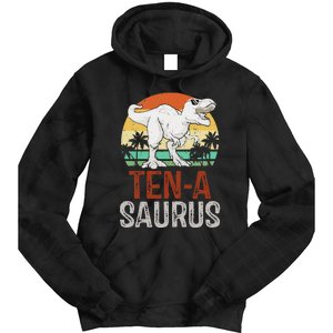 10 Years Old Dinosaur Trex Awesome Since 2013 Birthday Tie Dye Hoodie