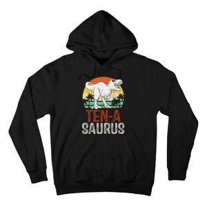 10 Years Old Dinosaur Trex Awesome Since 2013 Birthday Tall Hoodie