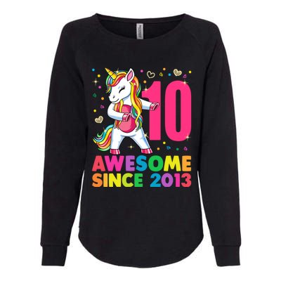 10 Years Old Unicorn Flossing 10th Birthday Girl Party Womens California Wash Sweatshirt