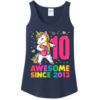 10 Years Old Unicorn Flossing 10th Birthday Girl Party Ladies Essential Tank