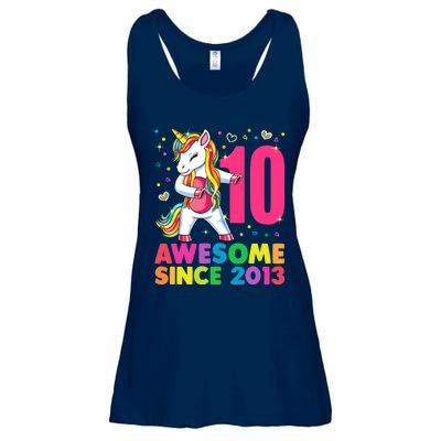 10 Years Old Unicorn Flossing 10th Birthday Girl Party Ladies Essential Flowy Tank