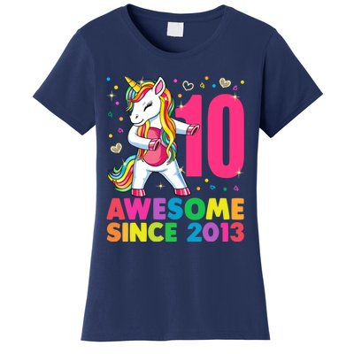 10 Years Old Unicorn Flossing 10th Birthday Girl Party Women's T-Shirt