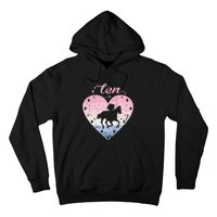 10 Year Old Cute Horse Riding Birthday Hoodie