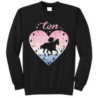 10 Year Old Cute Horse Riding Birthday Sweatshirt