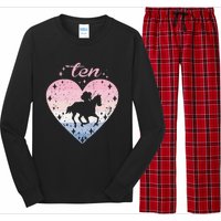 10 Year Old Cute Horse Riding Birthday Long Sleeve Pajama Set