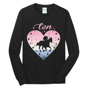 10 Year Old Cute Horse Riding Birthday Tall Long Sleeve T-Shirt