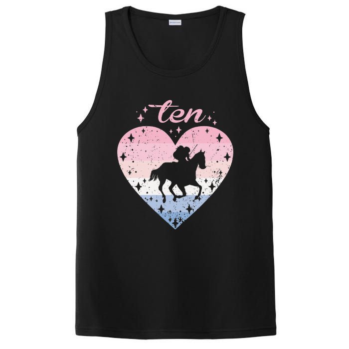 10 Year Old Cute Horse Riding Birthday PosiCharge Competitor Tank