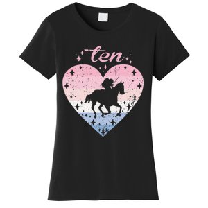 10 Year Old Cute Horse Riding Birthday Women's T-Shirt