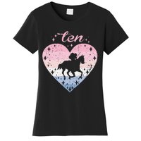 10 Year Old Cute Horse Riding Birthday Women's T-Shirt