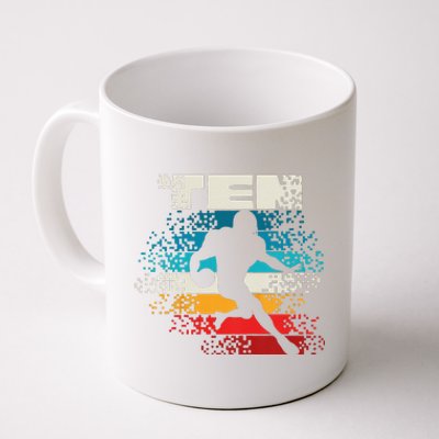 10 Year Old 10th Vintage Retro Football Birthday Party Coffee Mug