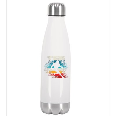 10 Year Old 10th Vintage Retro Football Birthday Party Stainless Steel Insulated Water Bottle