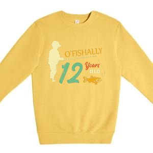 12 Year Old Fishing Gift 12 Yo Twelve Year Old 12th Birthday Premium Crewneck Sweatshirt