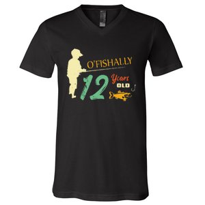 12 Year Old Fishing Gift 12 Yo Twelve Year Old 12th Birthday V-Neck T-Shirt