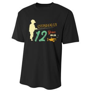 12 Year Old Fishing Gift 12 Yo Twelve Year Old 12th Birthday Performance Sprint T-Shirt