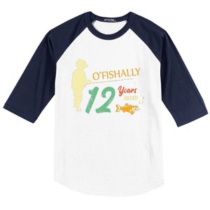 12 Year Old Fishing Gift 12 Yo Twelve Year Old 12th Birthday Baseball Sleeve Shirt