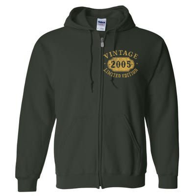 18 years old 18th Birthday Anniversary Best Limited 2005 Full Zip Hoodie