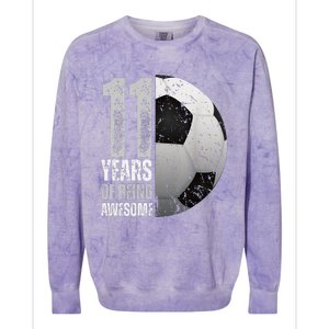 11 Year Old Soccer 11th Birthday Player Bday Party Colorblast Crewneck Sweatshirt