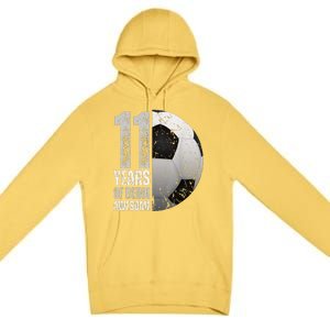 11 Year Old Soccer 11th Birthday Player Bday Party Premium Pullover Hoodie