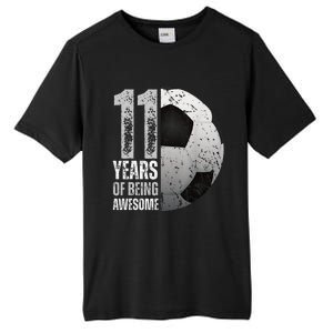 11 Year Old Soccer 11th Birthday Player Bday Party Tall Fusion ChromaSoft Performance T-Shirt