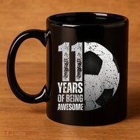 11 Year Old Soccer 11th Birthday Player Bday Party 11oz C Handle Ceramic Mug