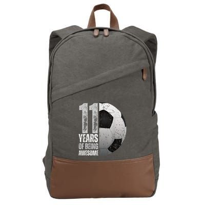 11 Year Old Soccer 11th Birthday Player Bday Party Cotton Canvas Backpack