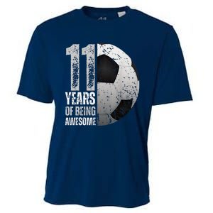 11 Year Old Soccer 11th Birthday Player Bday Party Cooling Performance Crew T-Shirt