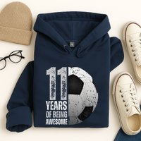 11 Year Old Soccer 11th Birthday Player Bday Party Hoodie