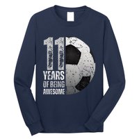 11 Year Old Soccer 11th Birthday Player Bday Party Long Sleeve Shirt