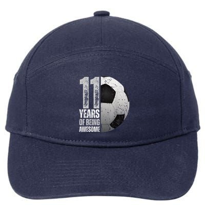 11 Year Old Soccer 11th Birthday Player Bday Party 7-Panel Snapback Hat