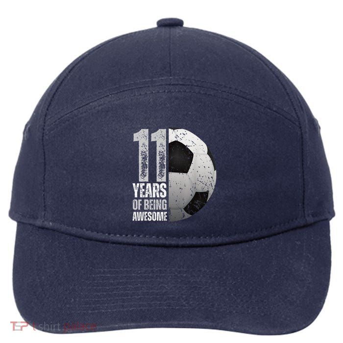 11 Year Old Soccer 11th Birthday Player Bday Party 7-Panel Snapback Hat