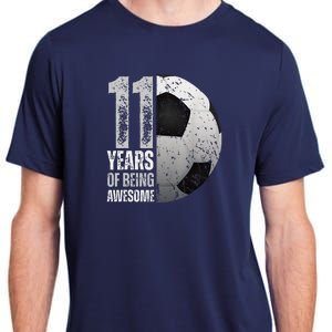 11 Year Old Soccer 11th Birthday Player Bday Party Adult ChromaSoft Performance T-Shirt