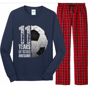 11 Year Old Soccer 11th Birthday Player Bday Party Long Sleeve Pajama Set