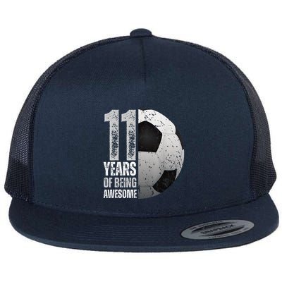 11 Year Old Soccer 11th Birthday Player Bday Party Flatbill Hat