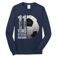 11 Year Old Soccer 11th Birthday Player Bday Party Tall Long Sleeve T-Shirt