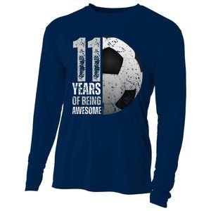 11 Year Old Soccer 11th Birthday Player Bday Party Cooling Performance Long Sleeve Crew