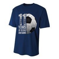 11 Year Old Soccer 11th Birthday Player Bday Party Performance Sprint T-Shirt