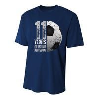 11 Year Old Soccer 11th Birthday Player Bday Party Youth Performance Sprint T-Shirt