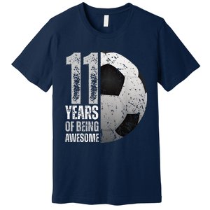 11 Year Old Soccer 11th Birthday Player Bday Party Premium T-Shirt