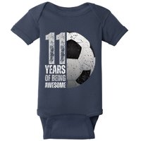 11 Year Old Soccer 11th Birthday Player Bday Party Baby Bodysuit